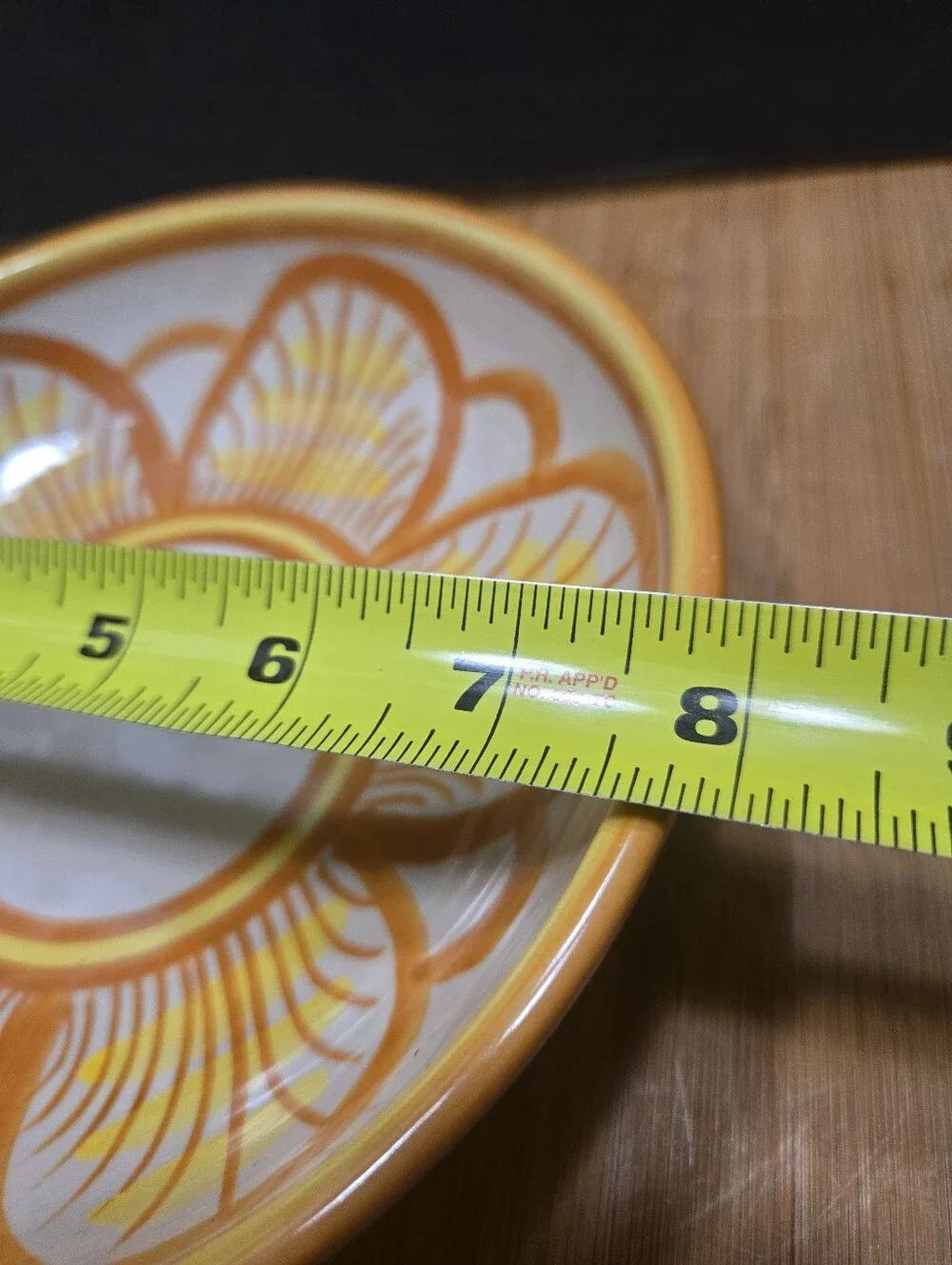 Vintage Orange Brown Yellow Sunflower Bowl Trinket Dish
